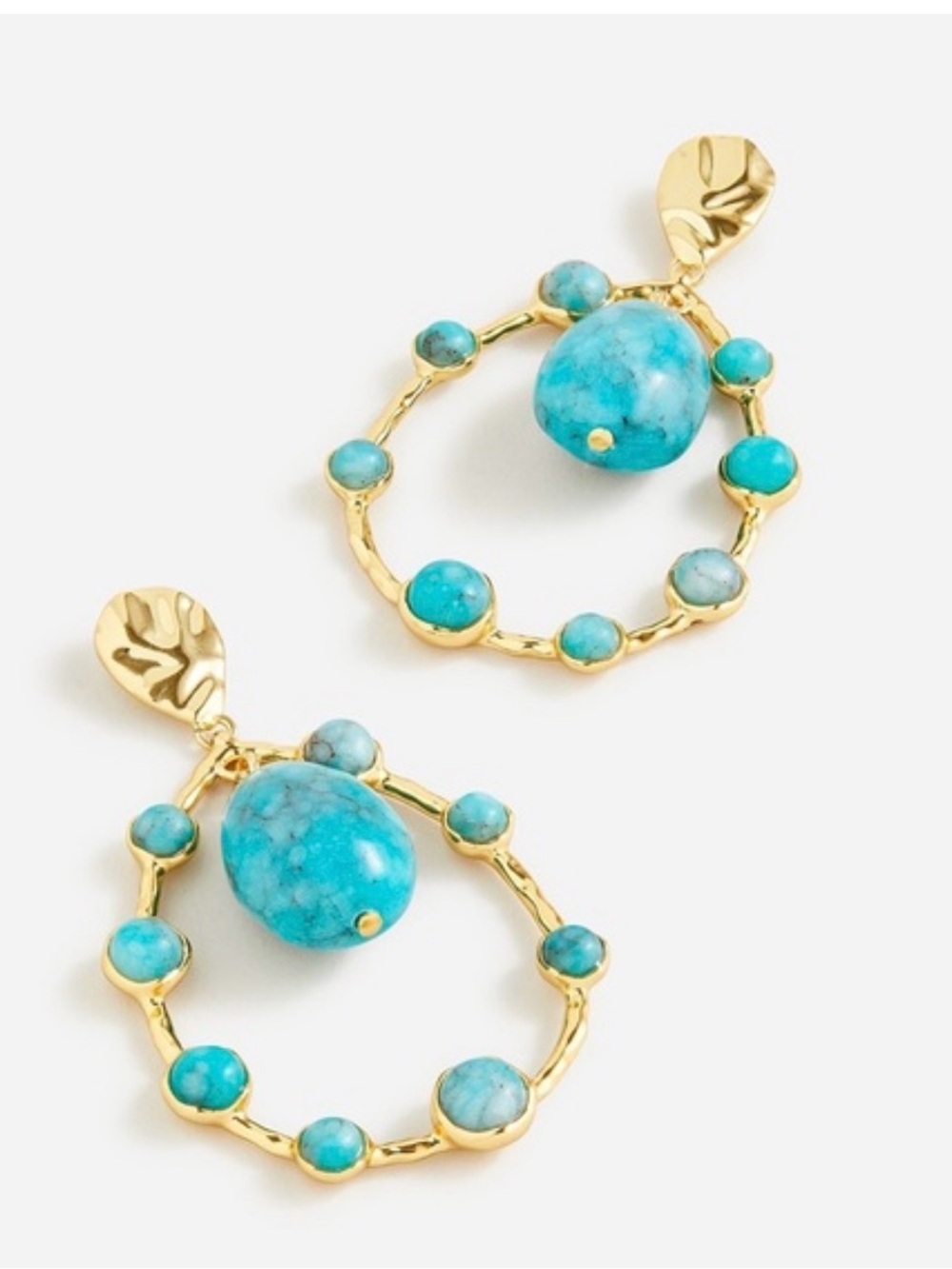 J.Crew Olivia Semiprecious Stone Statement Earrings Dusty Shale Aqua Jadeite